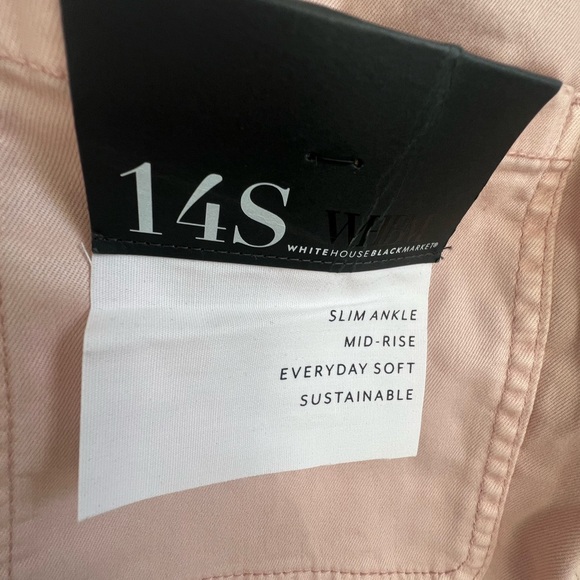 NWT new 14S 14 WHBM mid rise every day soft slim ankle utility pants rose pink - Picture 5 of 17